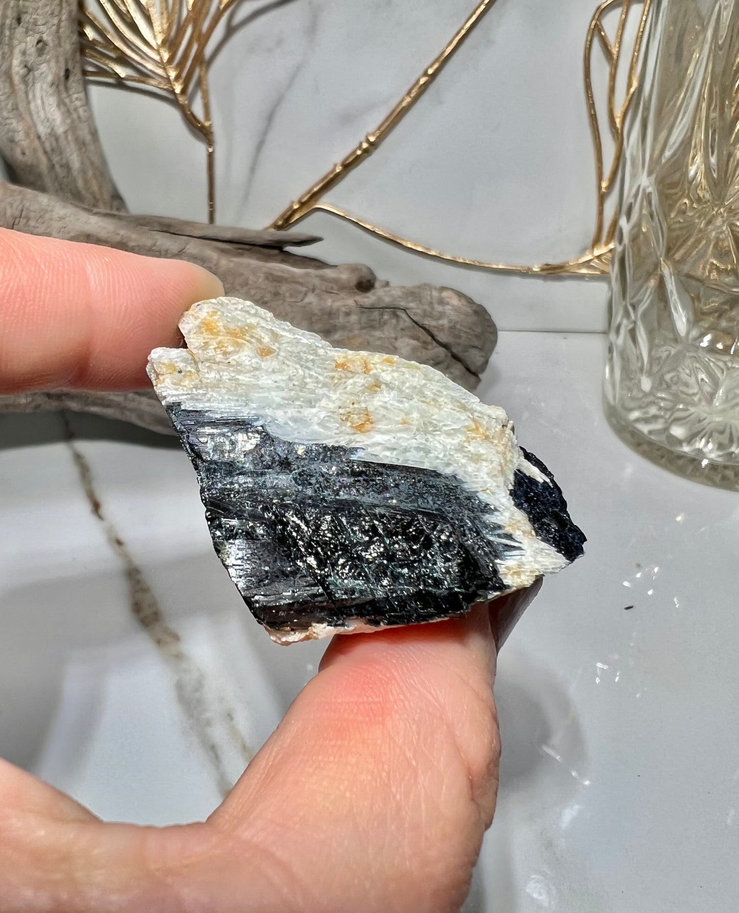 Black tourmaline in Matrix from Brazil