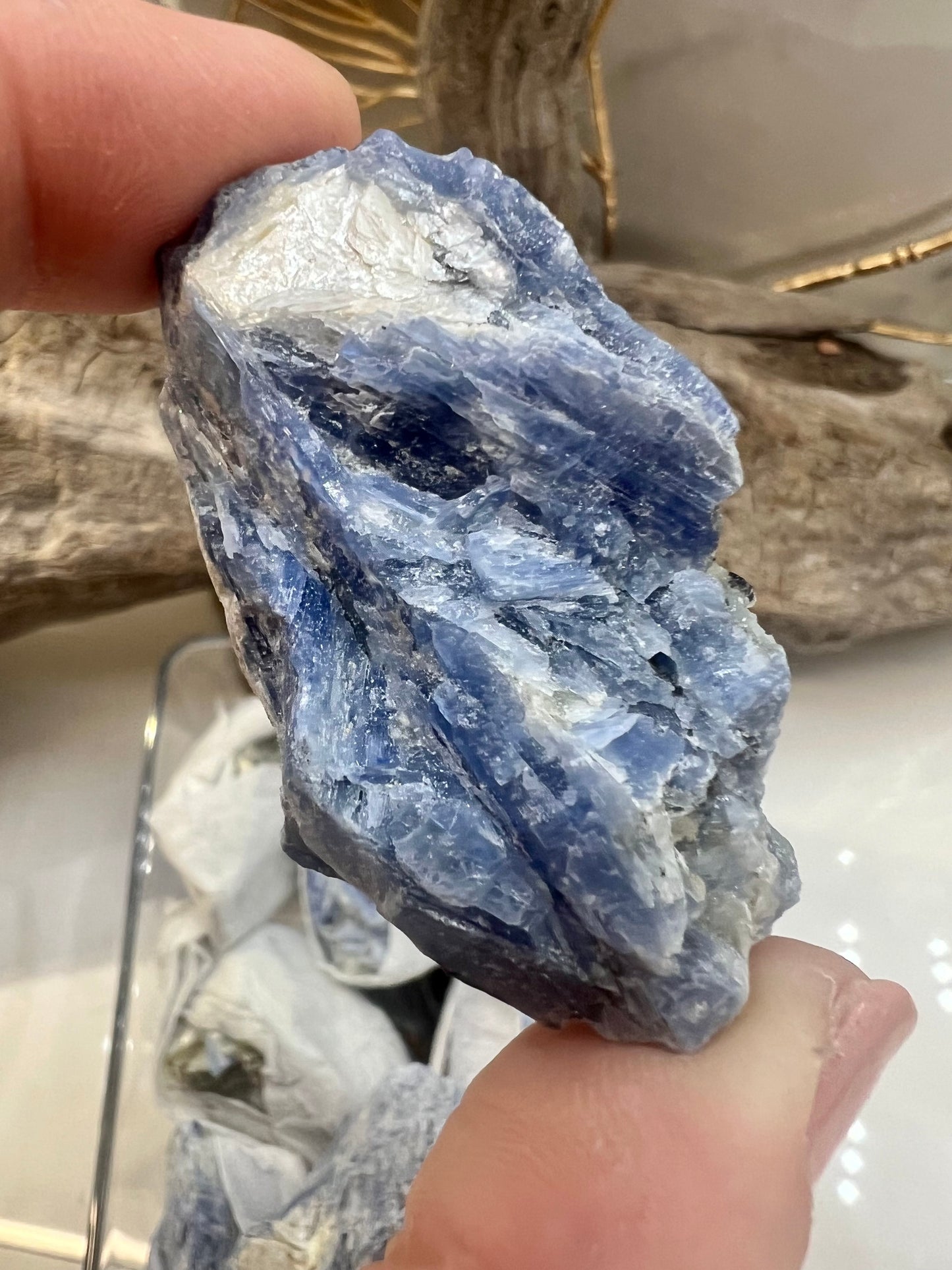 1 raw piece of blue kyanite from Brazil