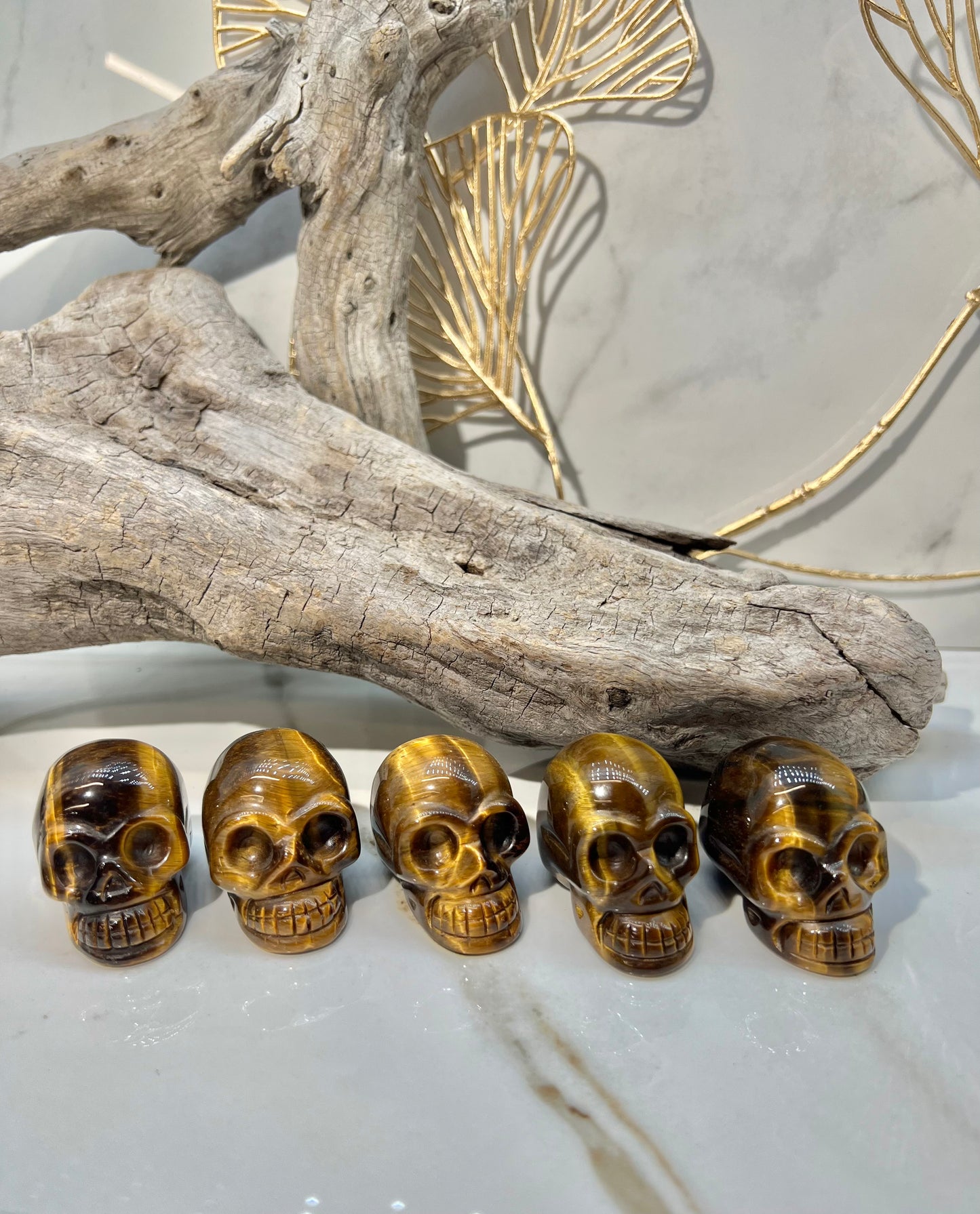 1 flashy tigers eye skull