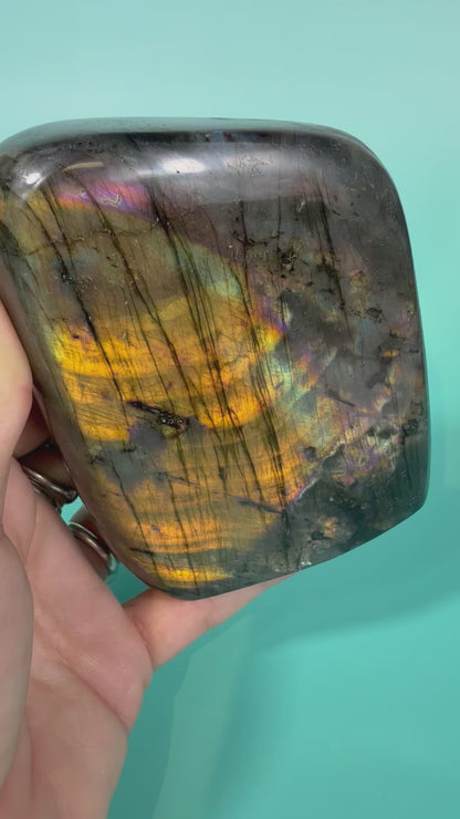 Gorgeous orange flash labradorite Freeform G