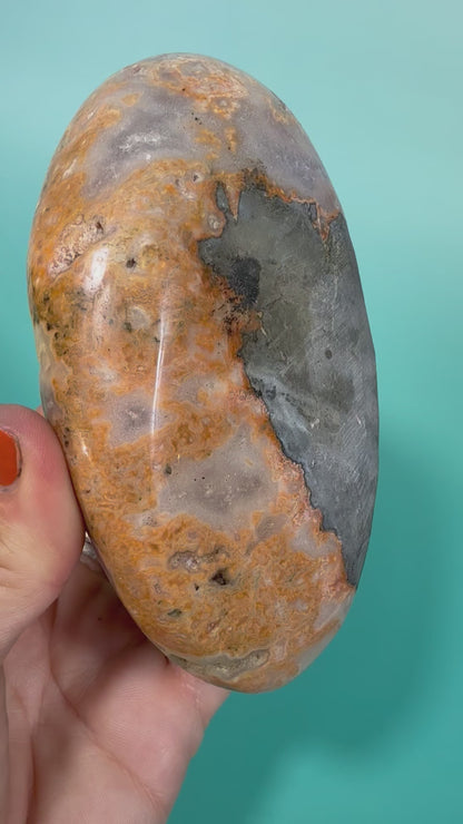 Stunning Peach & Sage amethyst from Uruguay R